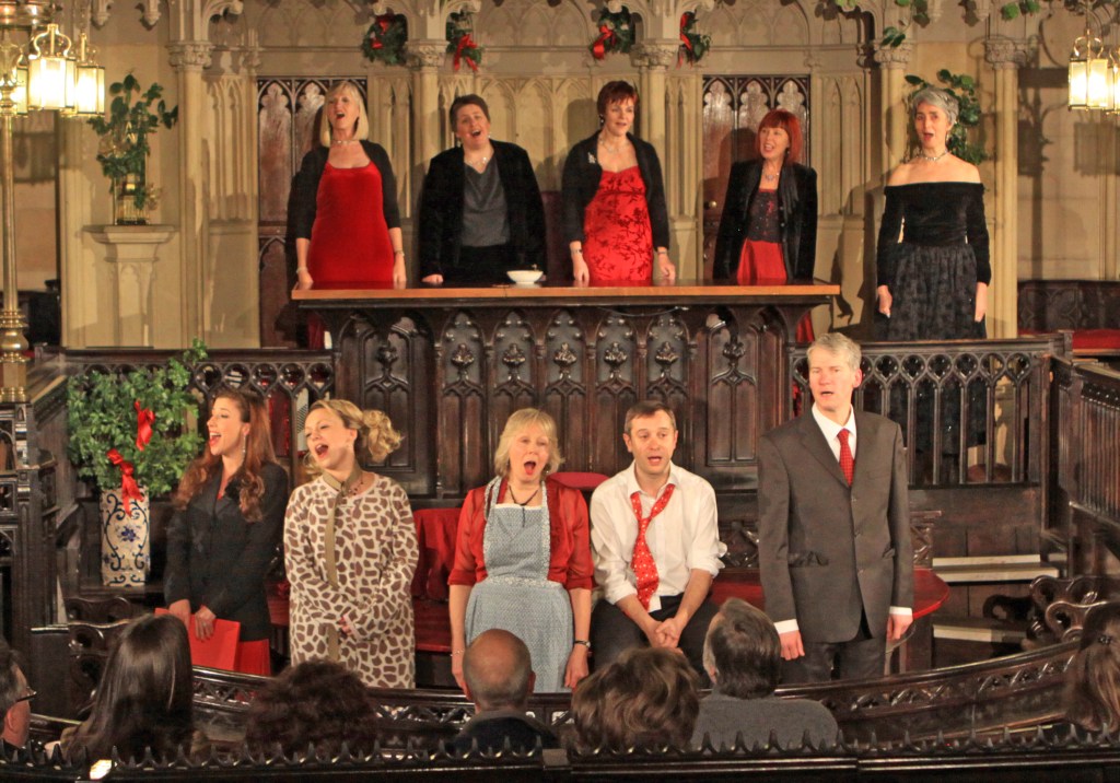 Deck the Hall...(2011) Actor/readers & acapella choir '5 in a Bar' in Shire Hall finale